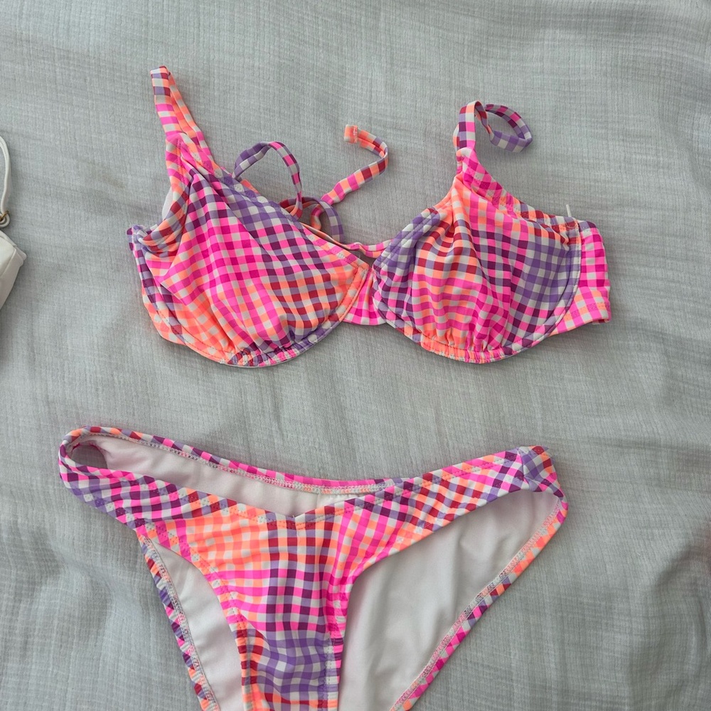 Colorful Checkered Bikini Set